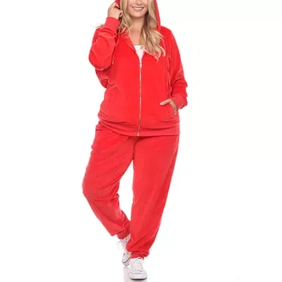 White Mark 2-pc. Velour Tracksuit-plus In Red