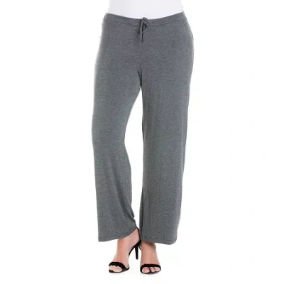 24seven Comfort Apparel 24/7 Comfort Apparel Womens Relaxed Pant-plus In Gray