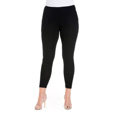 24seven Comfort Apparel Womens Plus Slim Mid Rise Ankle Pant In Black