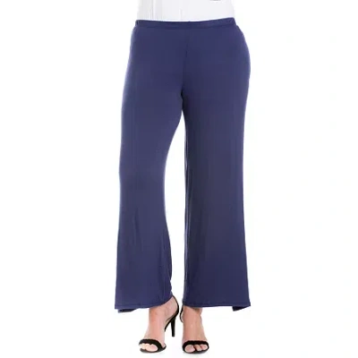 24seven Comfort Apparel 24/7 Comfort Apparel Womens Relaxed Pant-plus In Blue