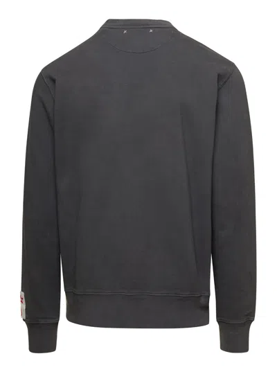Golden Goose Cotton Sweatshirt With Logo Print In Gray