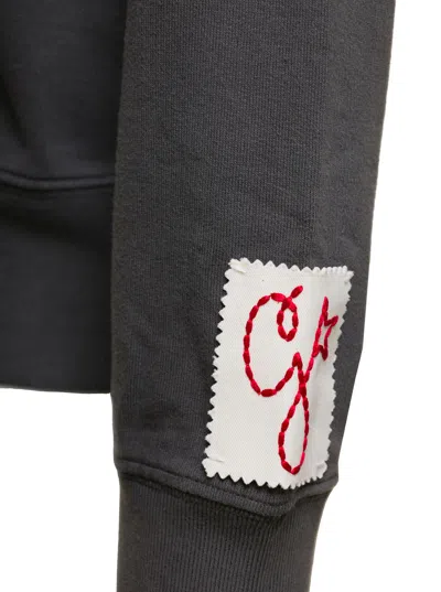 Golden Goose Cotton Sweatshirt With Logo Print In Gray