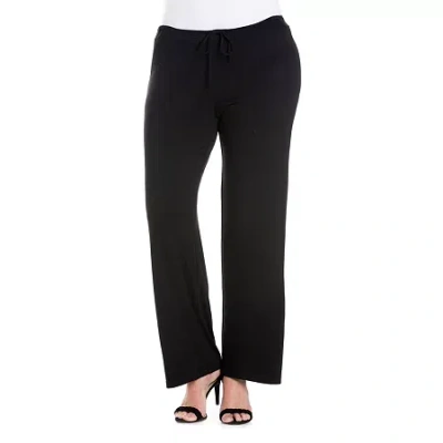 24seven Comfort Apparel 24/7 Comfort Apparel Womens Relaxed Pant-plus In Black