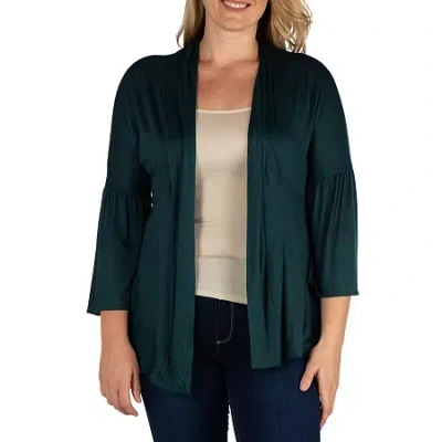24seven Comfort Apparel Womens Plus Midweight Softshell Vest Jacket In Green