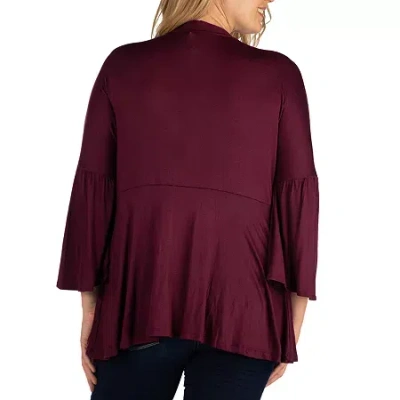 24seven Comfort Apparel Womens Plus Midweight Softshell Vest Jacket In Purple