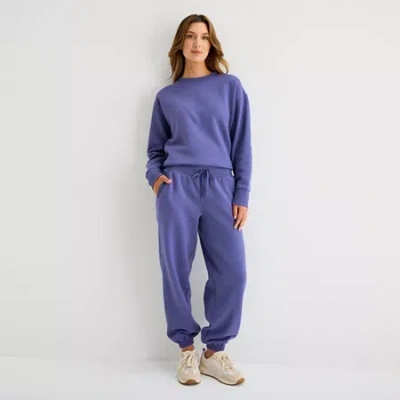 Xersion Womens Super Soft Fleece Jogger In Blue