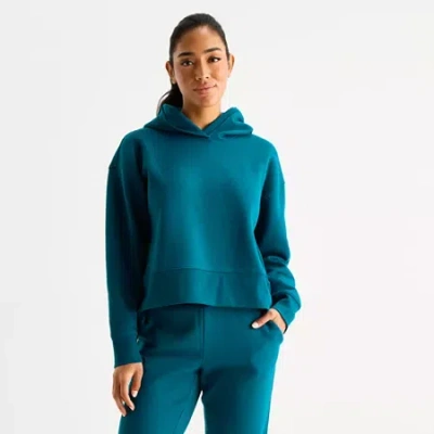 Xersion Womens Super Soft Fleece Pullover Hoodie In Green