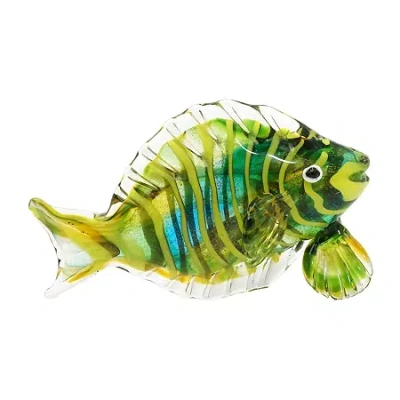 Dale Tiffany Varadero Art Glass Fish Figurine In Green