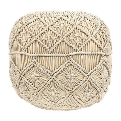 Northlight 18" Solid Handmade Natural Cotton Pouf Floor Pillow In Black