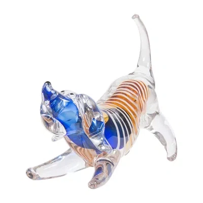 Dale Tiffany 8" Joey Dog Art Glass Figurine In Multi