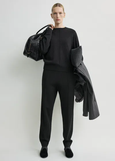 Totême Pintucked Sweater Charcoal In Black