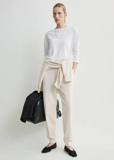 Totême Pintucked Sweatpants Ecru In Neutral
