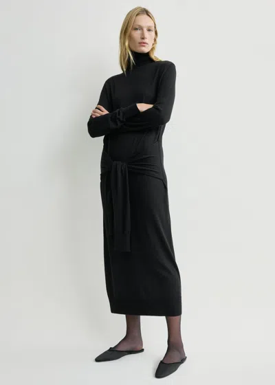 Totême Double-sleeve Turtleneck Dress Black In Black