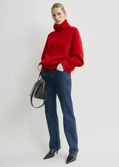 Totême Double-knit Turtleneck Poppy In Red