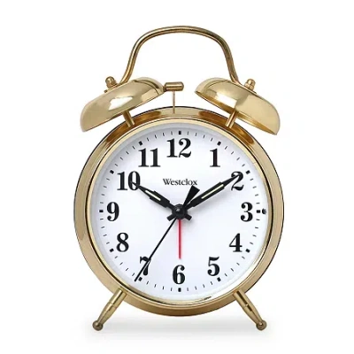 Westclox Vintage Twin Bell Alarm Clock In Yellow