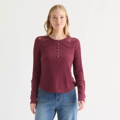 Frye And Co Womens Henley Shirt In Brown