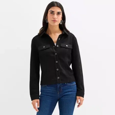 Frye And Co Womens Lightweight Shirt Jacket In Black
