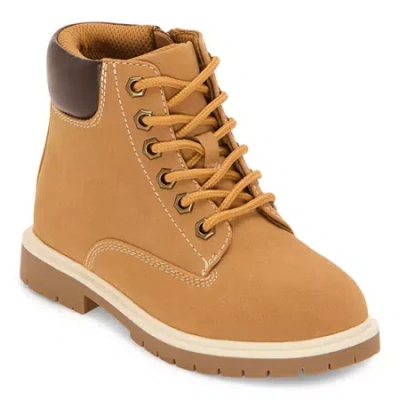 Thereabouts Little & Big Kid Boys Luke Flat Heel Hiking Boots In Brown