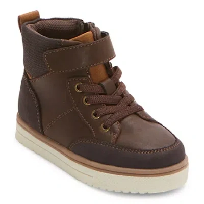 Thereabouts Toddler Boys Lil Asher Flat Heel Lace Up Boots In Brown