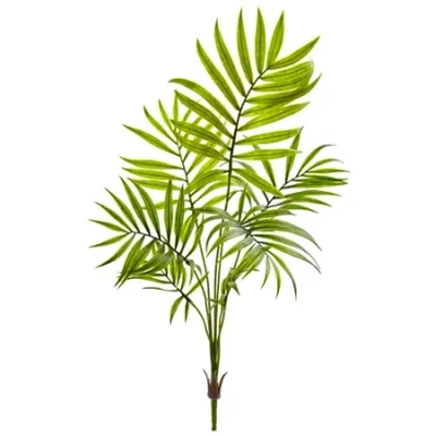 Nearly Natural Set Of 6 Mini Areca Palm Artificial Bushes In Green