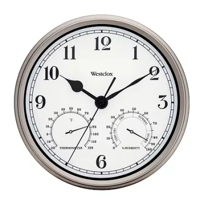 Westclox 12" Indoor And Outdoor Wall Clock In Silver