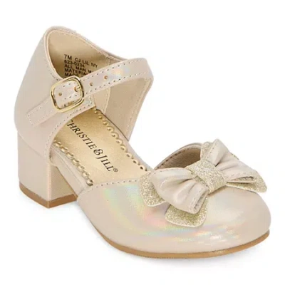 Christie & Jill Lil Ivy Toddler Girls Round Closed Toe Mary Jane Shoes In Yellow