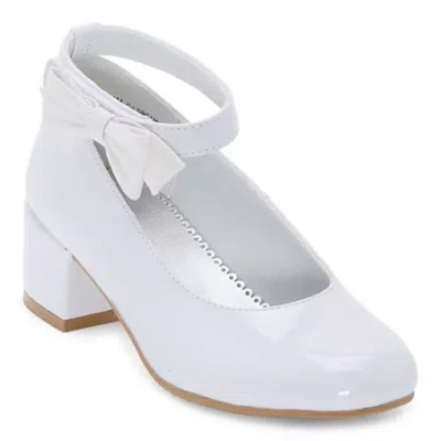 Christie & Jill Little & Big Girls Dream Block Heel Pumps In White