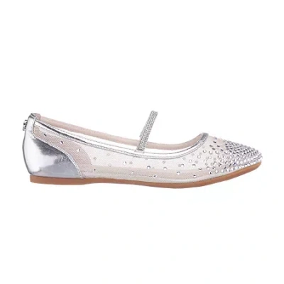 I. Miller Mercedes Little & Big Kid Girls Round Closed Toe Ballet Flats In Silver