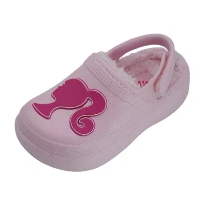 Barbie Faux Fur Toddler Girls Round Closed Toe Clogs In Pink
