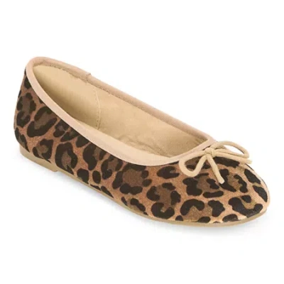 Thereabouts Lexi Little & Big Kid Girls Round Closed Toe Ballet Flats In Brown