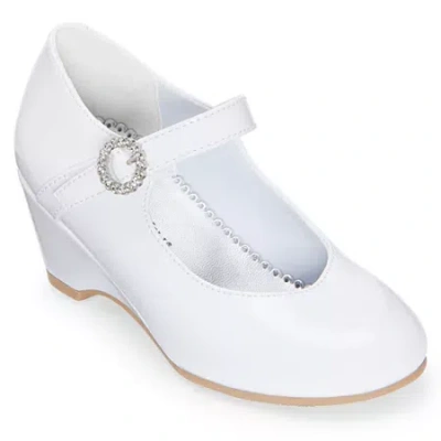 Christie & Jill Heart Little & Big Kid Girls Round Mary Jane Shoes In White