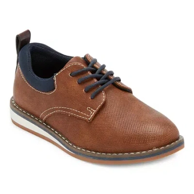 Thereabouts Mackem Little & Big Kid Boys Round Closed Toe Oxford Shoes In Brown