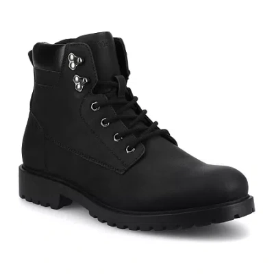 Vance Co. Mens Block Heel Combat Boots In Black