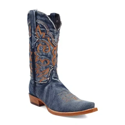 Dingo Womens Big Easy Flat Heel Cowboy Boots In Blue