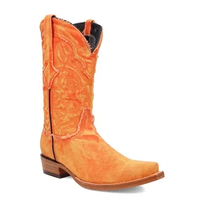 Dingo Womens Big Easy Flat Heel Cowboy Boots In Orange