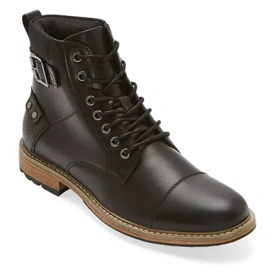 J. Ferrar Mens Slate Block Heel Lace Up Boots In Black
