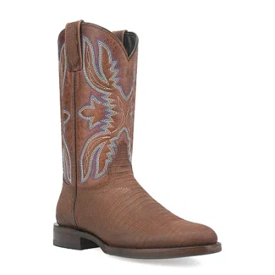 Dingo Mens Saw Buck Block Heel Cowboy Boots Extra Wide Width In Brown