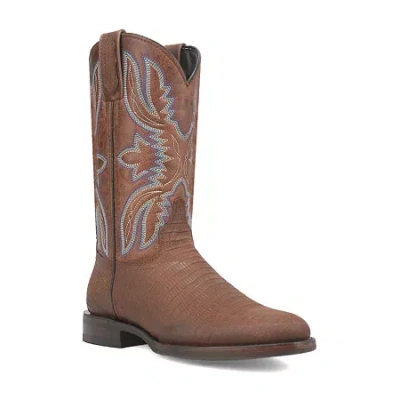 Dingo Mens Saw Buck Block Heel Cowboy Boots Extra Wide Width In Brown