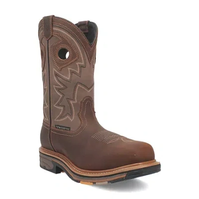 Dan Post Mens Kirk Slip Resistant Block Heel Work Boots In Brown