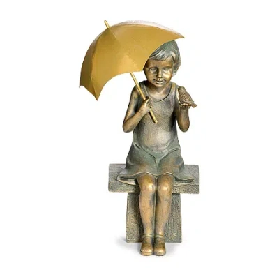 Roman 17.25in Girl On Bench Statue In Gray