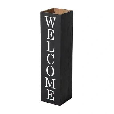 Glitzhome 30h Double Sided Black Boxed Outdoor Planters In Black