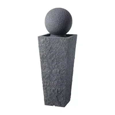 Glitzhome 40.25" Polyresin Sphere Outdoor Fountains In Gray