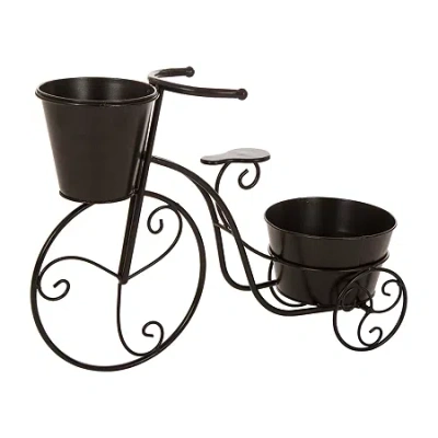 Glitzhome 21.5l Metal Bicycle Planter Stands In Black