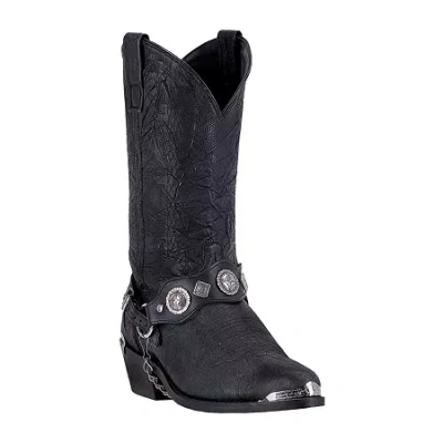 Dingo Mens Suiter Block Heel Cowboy Boots In Black