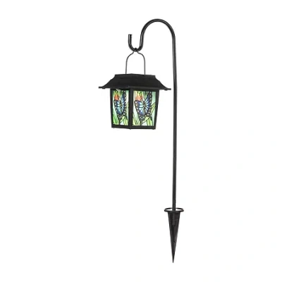Glitzhome 30" Solar Powered Garden Stake Pathway Light In Black