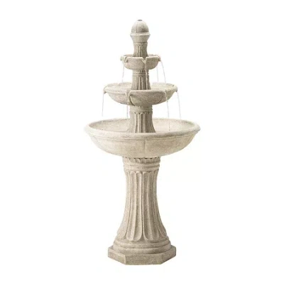 Glitzhome 45.25'h Terrazzo Resin 3-tier Outdoor Fountain In Sand