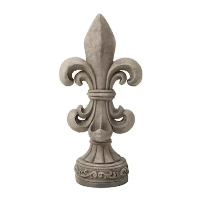 Glitzhome 27.25"h Mgo Fleur De Lis Garden Figurine In Gray