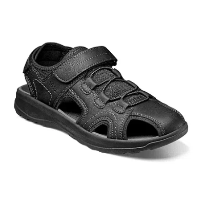 Nunn Bush Mens Huck Sport Fisherman Strap Sandals In Black
