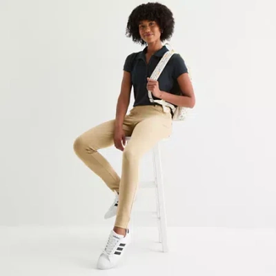 Izod Womens Juniors Skinny Pull-on Pant In Sand