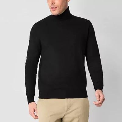 Stafford Mens Long Sleeve Regular Fit Turtleneck In Black